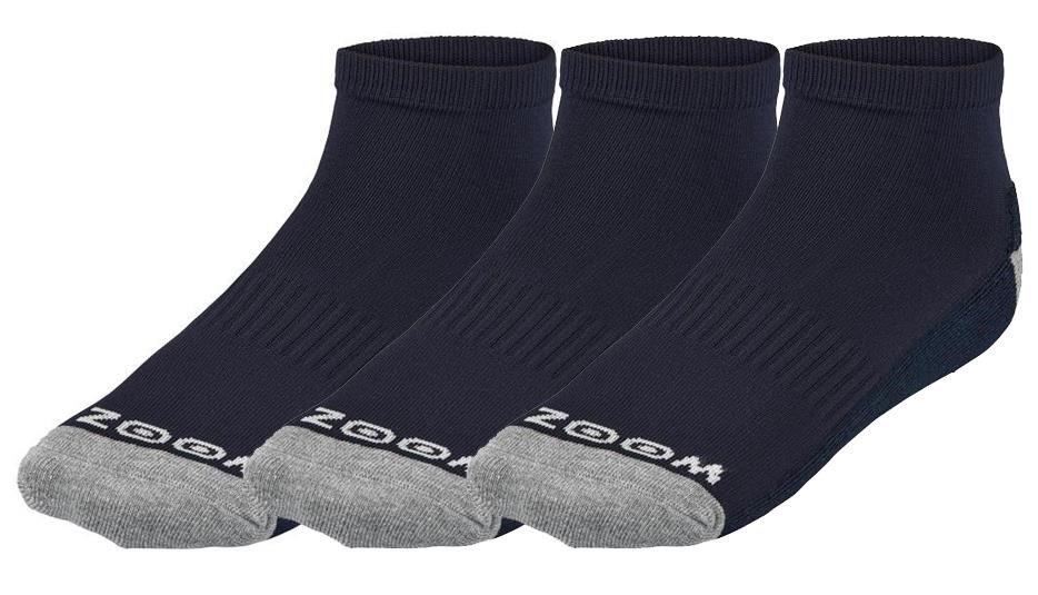 Zoom Ankle calzini da donna (3 paia), navy/silver