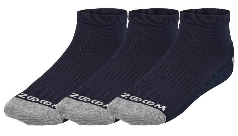 Zoom Ankle calzini da donna (3 paia), navy/silver