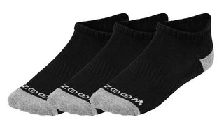 Zoom Ankle calzini da donna (3 paia), nero/argento