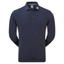 FootJoy Long Sleeve Thermocool Self Athletic Fit polo da uomo, navy