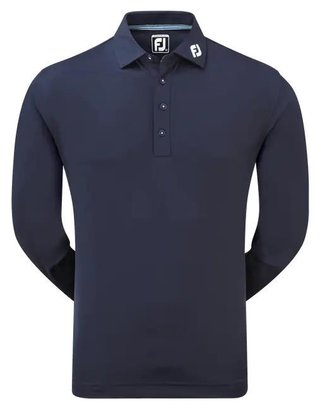 FootJoy Long Sleeve Thermocool Self Athletic Fit polo da uomo, navy