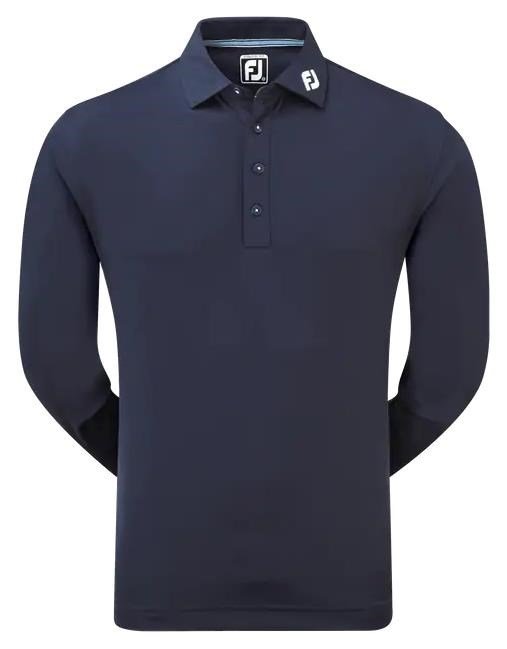 FootJoy Long Sleeve Thermocool Self Athletic Fit polo da uomo, navy