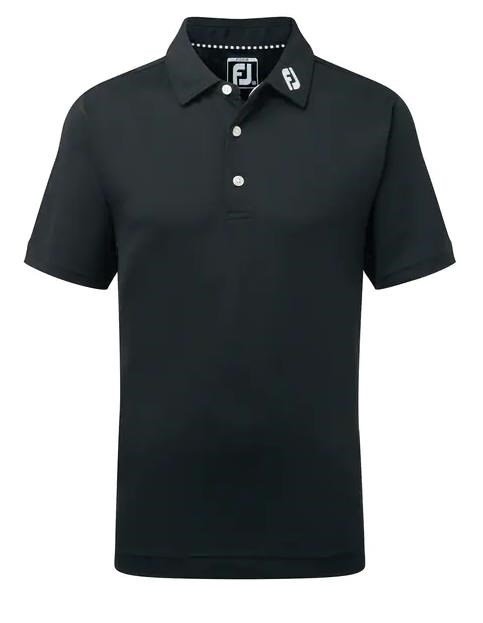 FootJoy Stretch Pique Solid polo da junior, nero