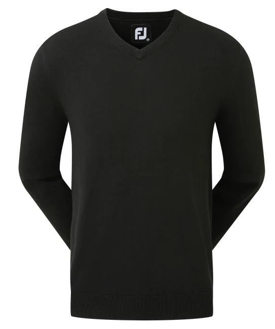 FootJoy Wool Blend V-Neck maglione da uomo, nero