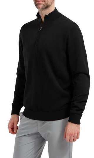 FootJoy Wool Blend 1/2 Zip Lined felpa da uomo, nero