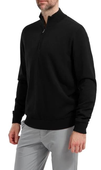 FootJoy Wool Blend 1/2 Zip Lined felpa da uomo, nero