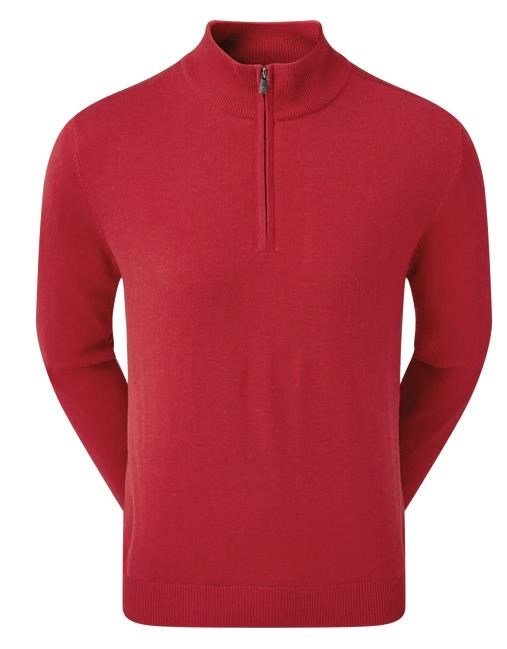 FootJoy Wool Blend 1/2 Zip Lined pullover da uomo, rosso