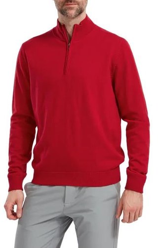 FootJoy Wool Blend 1/2 Zip Lined pullover da uomo, rosso