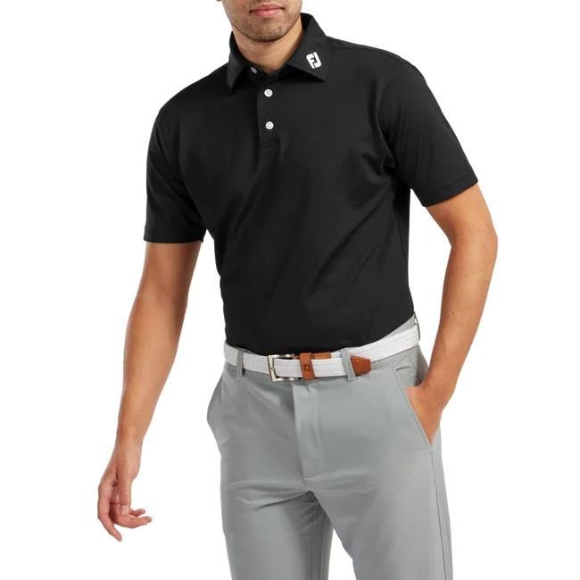 FootJoy Stretch Pique Solid polo uomo, nero