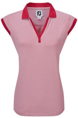 FootJoy End on End Striped Lisle polo senza maniche da donna, rosso/bianco