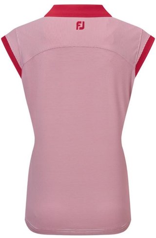 FootJoy End on End Striped Lisle polo senza maniche da donna, rosso/bianco