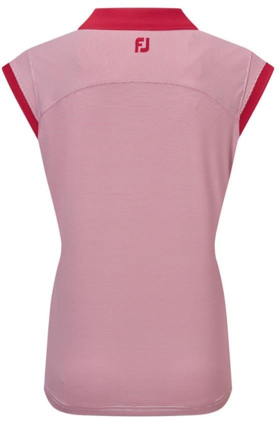FootJoy End on End Striped Lisle polo senza maniche da donna, rosso/bianco