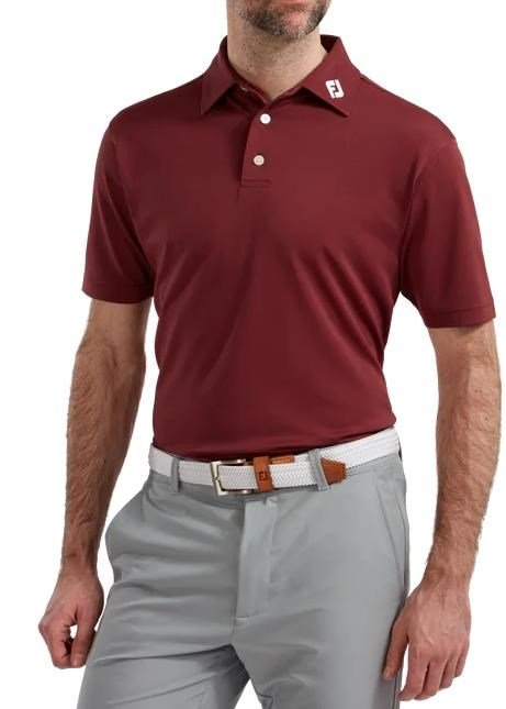 FootJoy Stretch Pique Solid polo uomo, bordeaux