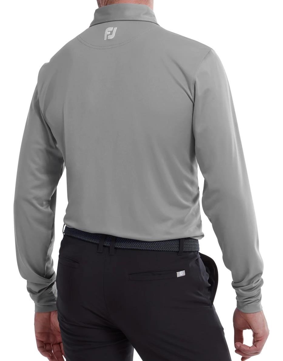 FootJoy Long Sleeve Thermocool Self Athletic Fit polo da uomo, grigio