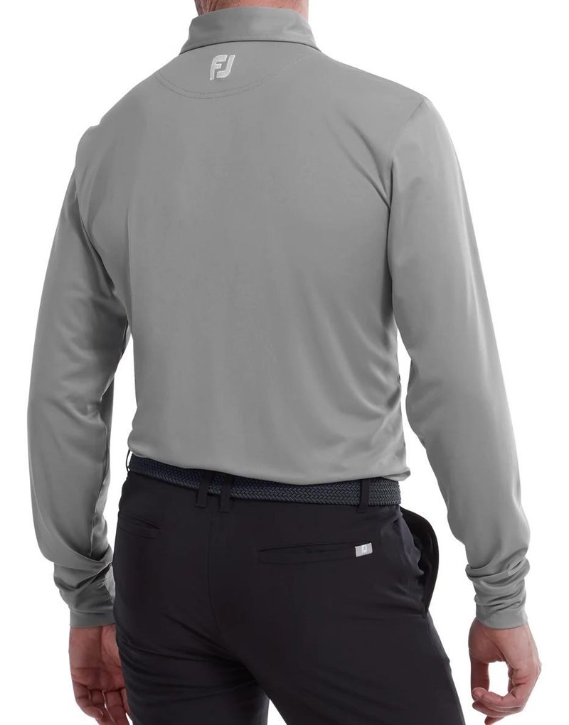 FootJoy Long Sleeve Thermocool Self Athletic Fit polo da uomo, grigio