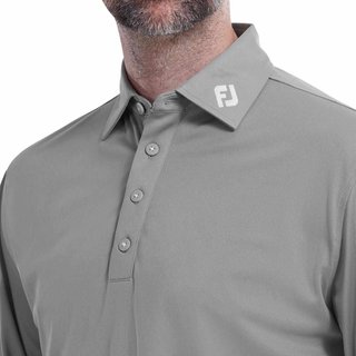 FootJoy Long Sleeve Thermocool Self Athletic Fit polo da uomo, grigio