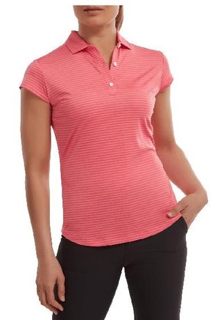 FootJoy Tonal Stripe Lisle polo donna, coral