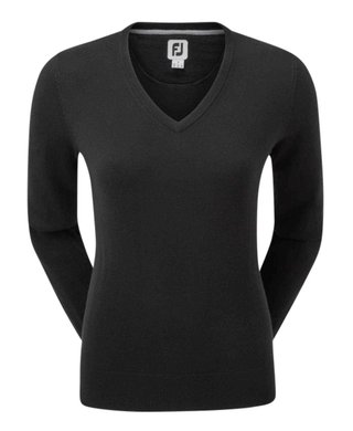 FootJoy Wool Blend V-Neck da donna pullover, nero