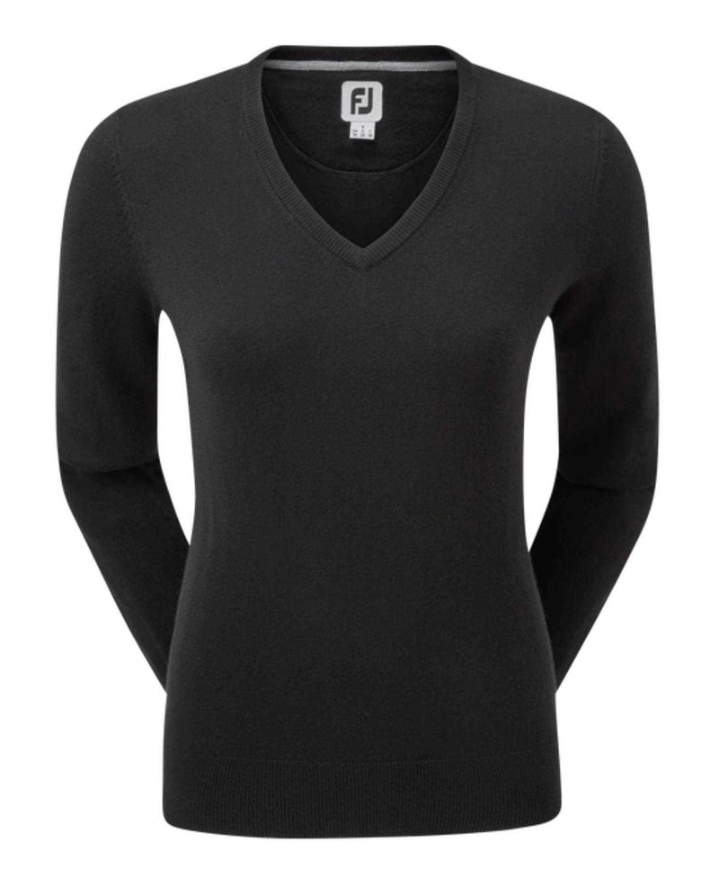 FootJoy Wool Blend V-Neck da donna pullover, nero