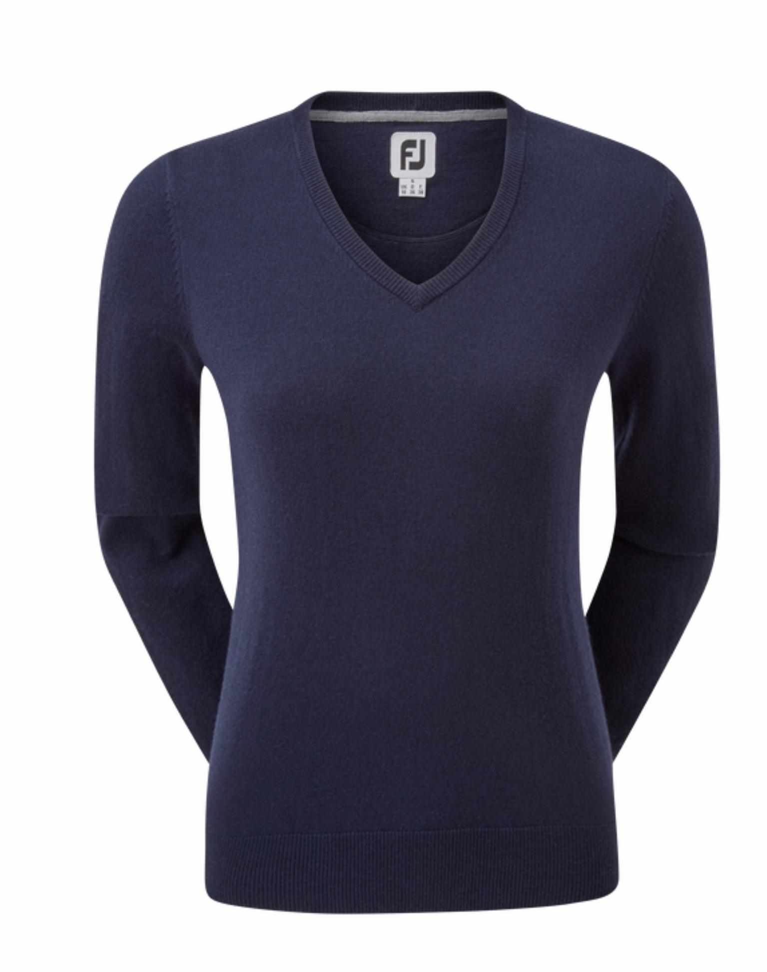 FootJoy Wool Blend V-Neck maglione da donna, navy