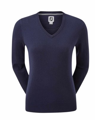 FootJoy Wool Blend V-Neck maglione da donna, navy