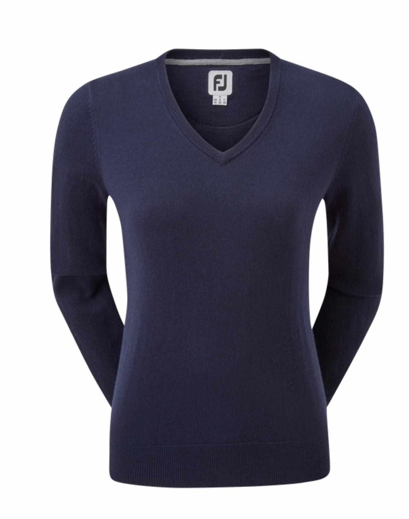 FootJoy Wool Blend V-Neck maglione da donna, navy
