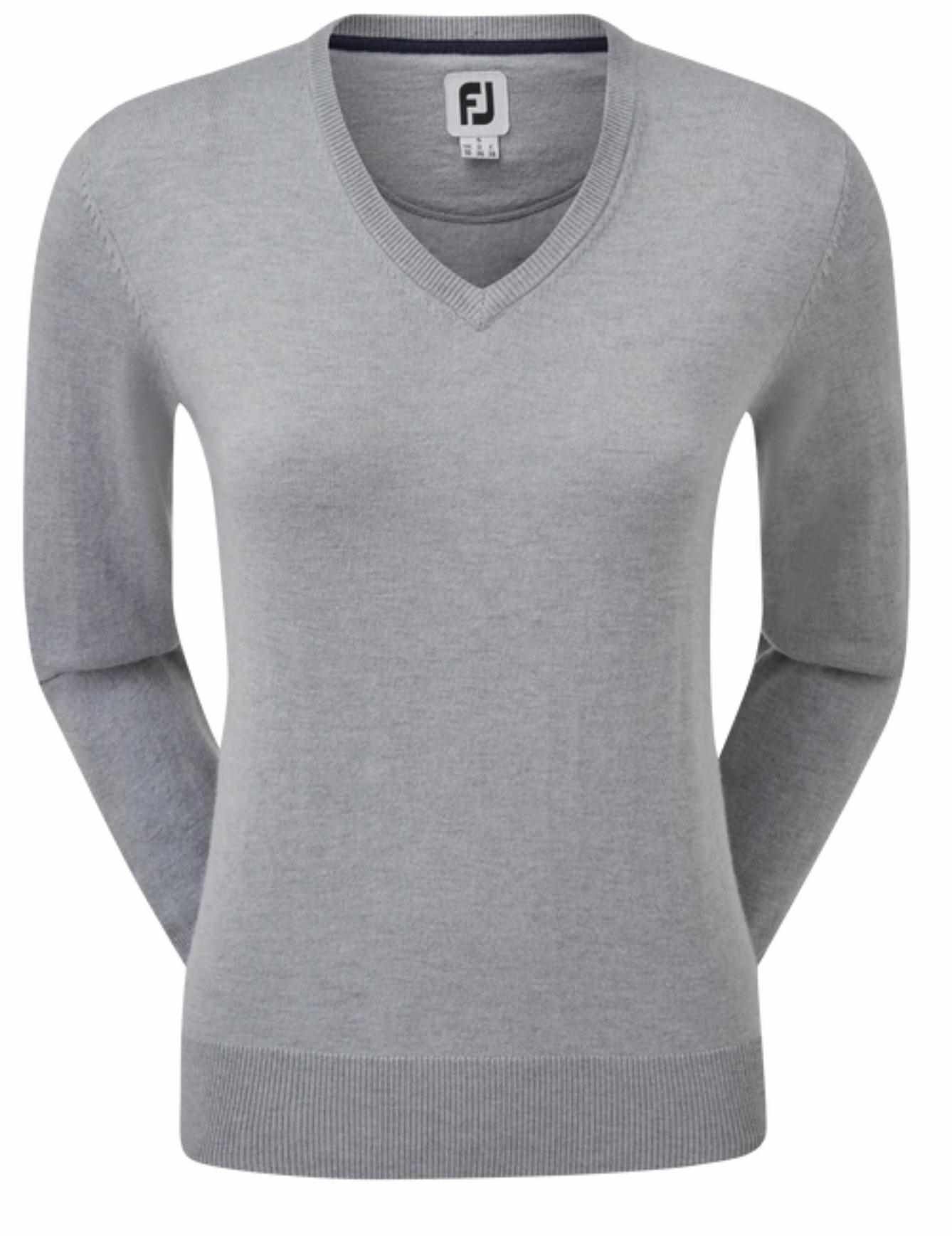 FootJoy Wool Blend V-Neck maglione da donna, grigio