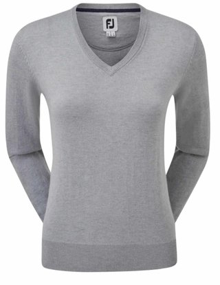 FootJoy Wool Blend V-Neck maglione da donna, grigio