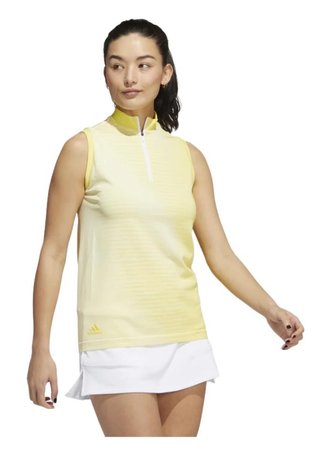 Adidas Primeknit polo senza maniche da donna, giallo