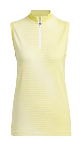 Adidas Primeknit polo senza maniche da donna, giallo