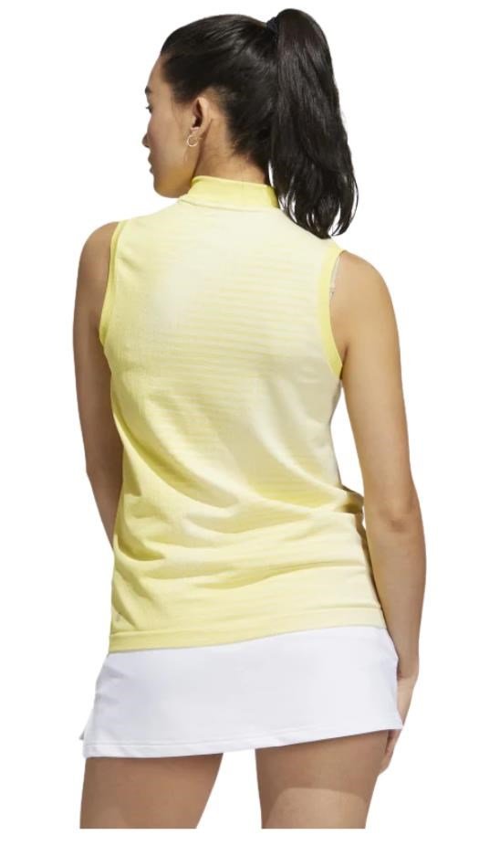 Adidas Primeknit polo senza maniche da donna, giallo