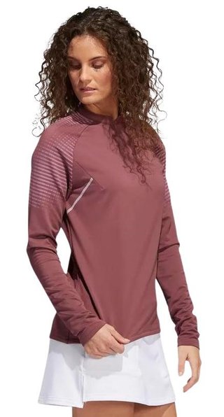 Adidas Cold Rdy Long Sleeve Mock felpa donna, borgogna
