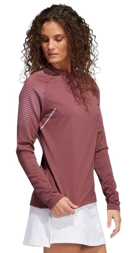 Adidas Cold Rdy Long Sleeve Mock felpa donna, borgogna