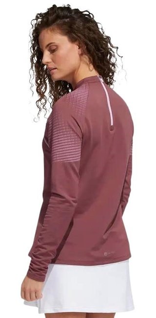 Adidas Cold Rdy Long Sleeve Mock felpa donna, borgogna