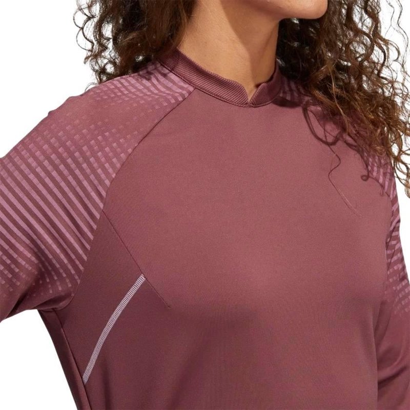 Adidas Cold Rdy Long Sleeve Mock felpa donna, borgogna