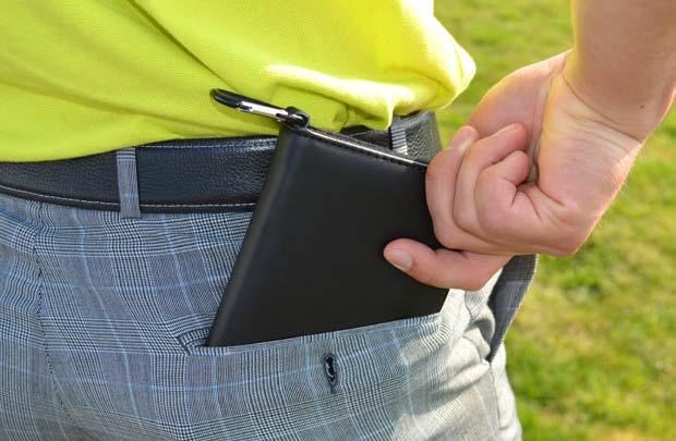 PGA Tour Real Leather Score Card and Accessory Wallet nero