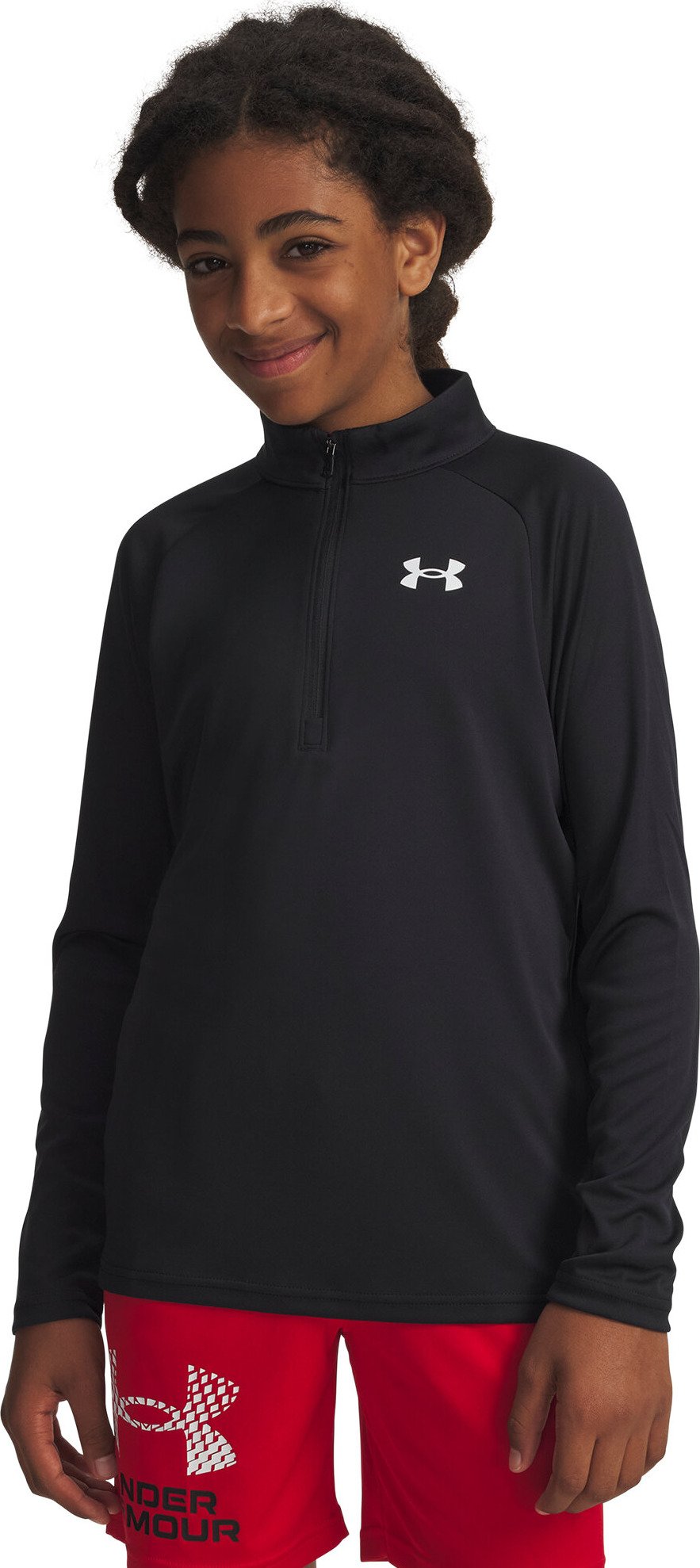 Under Armour Tech 2.0 1/2 Zip maglia sportiva da ragazzo, nera