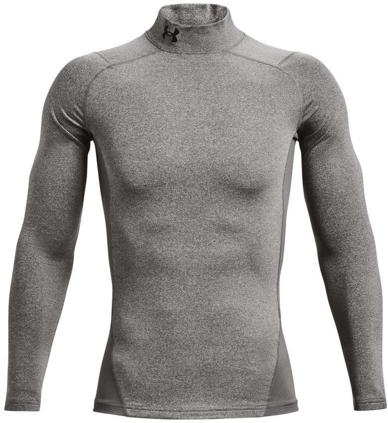 Under Armour ColdGear® Compression Mock top termico da uomo, charcoal light heather/black