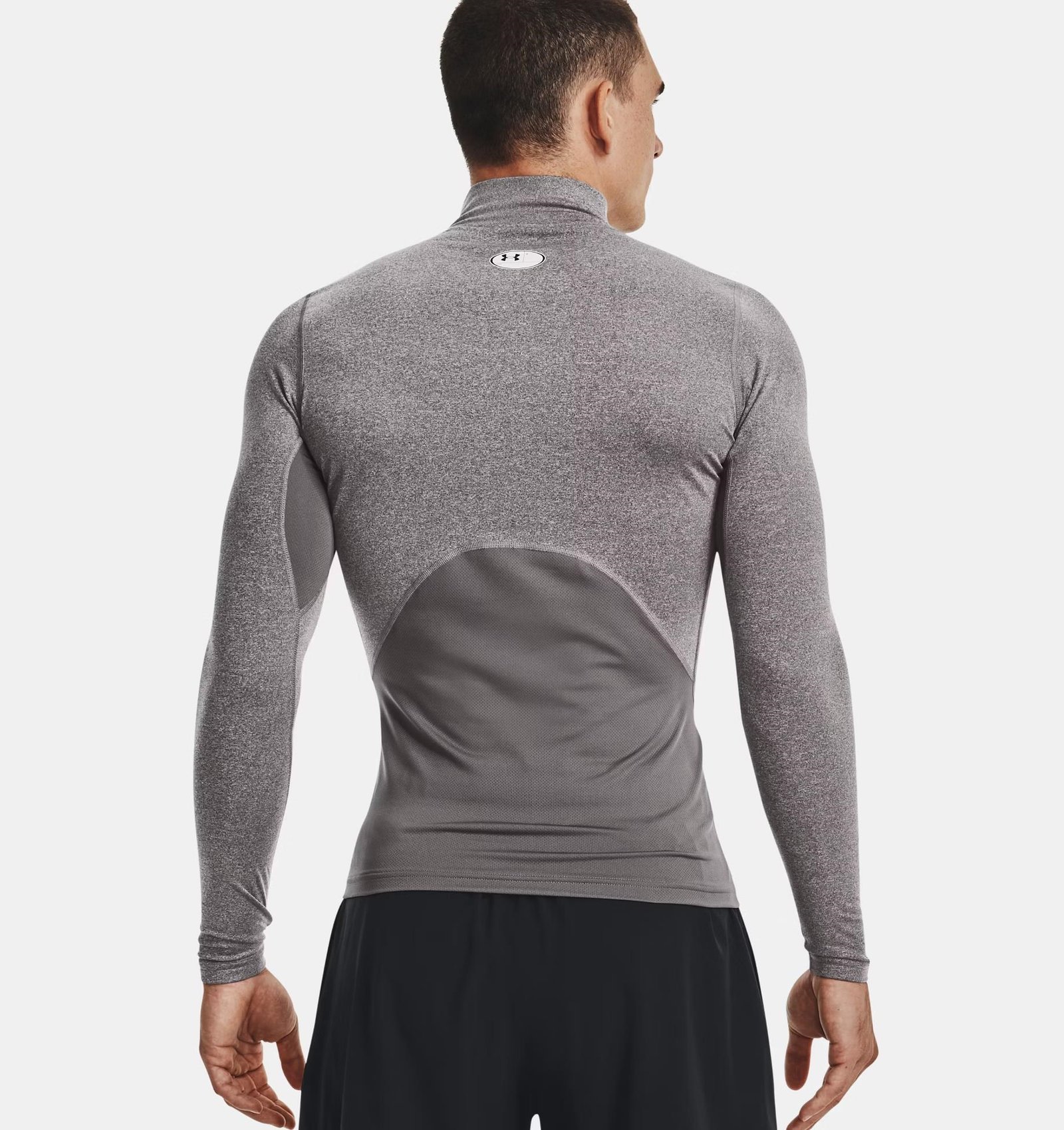 Under Armour ColdGear® Compression Mock top termico da uomo, charcoal light heather/black