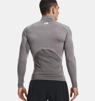 Under Armour ColdGear® Compression Mock top termico da uomo, charcoal light heather/black