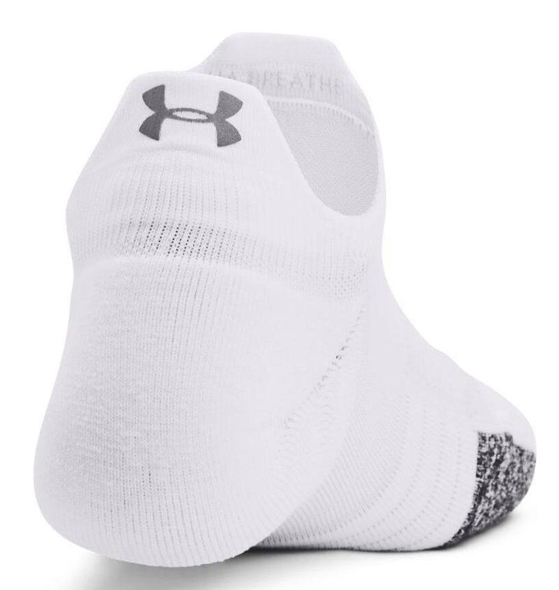 Under Armour Breathe 2 No Show Tab calzini da donna (2 paia), bianchi