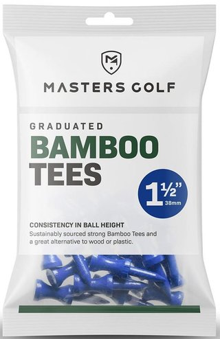 Masters Golf Masters Graduated Bamboo Tees 38mm (1 1/2"), 25 pezzi, blu