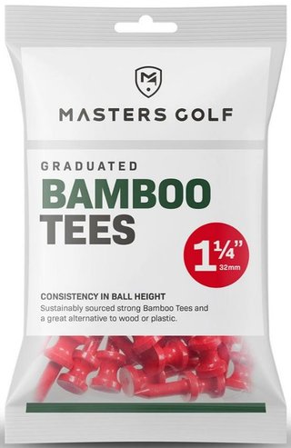 Masters Golf Masters Graduated Bamboo Tees 32mm (1 1/4"), 25 pezzi, rosso