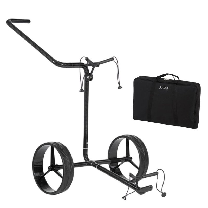 JuCad Carbon Shine carrello manuale a 2 ruote, nero lucido + borsa da trasporto JTT