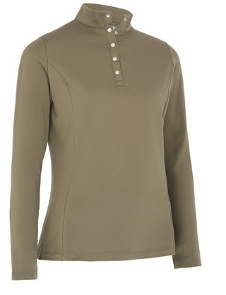 Callaway Thermal Longsleeve Fleece Back Jersey polo da donna, industrial green