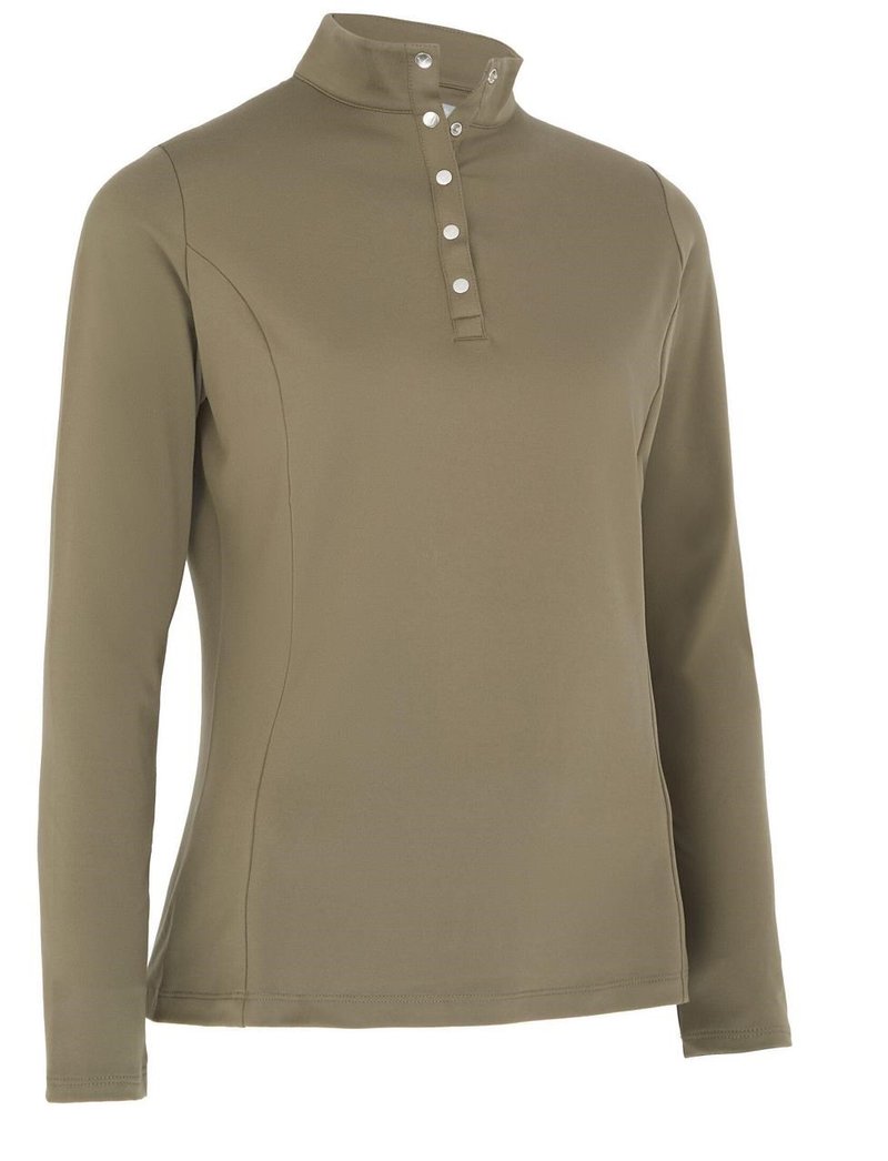Callaway Thermal Longsleeve Fleece Back Jersey polo da donna, industrial green