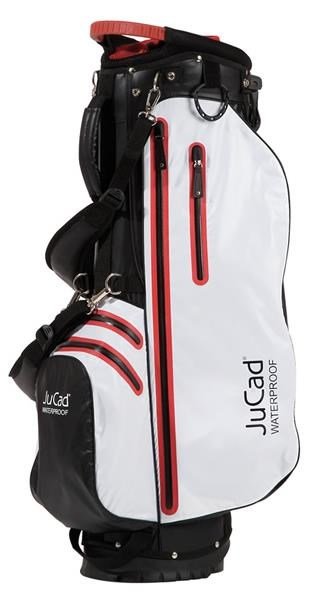 JuCad Waterproof 2in1 stand bag, nero/bianco/rosso