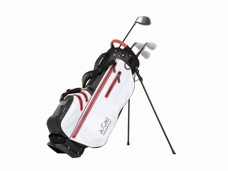 JuCad Waterproof 2in1 stand bag, nero/bianco/rosso