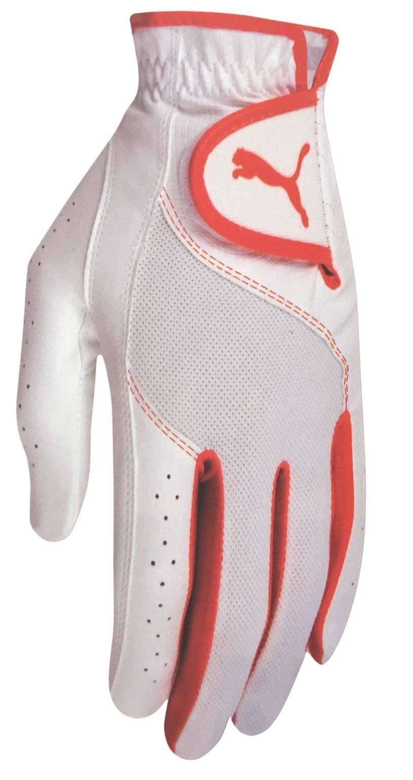 Puma Golf Puma Sport Performance guanto da golf junior, bianco/arancione vibrante