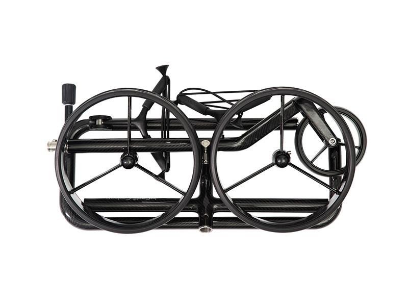 JuCad Carbon Shine carrello manuale a 3 ruote, nero lucido + borsa da trasporto JTT